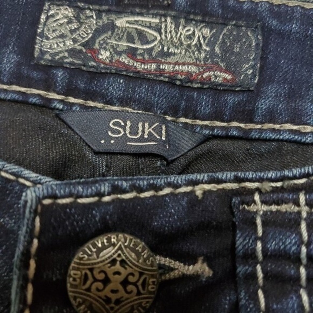 Silver Jeans Co Suki Mid Womens Jeans Size 26 Dark Wash Stretch Curvy Denim - Picture 10 of 11